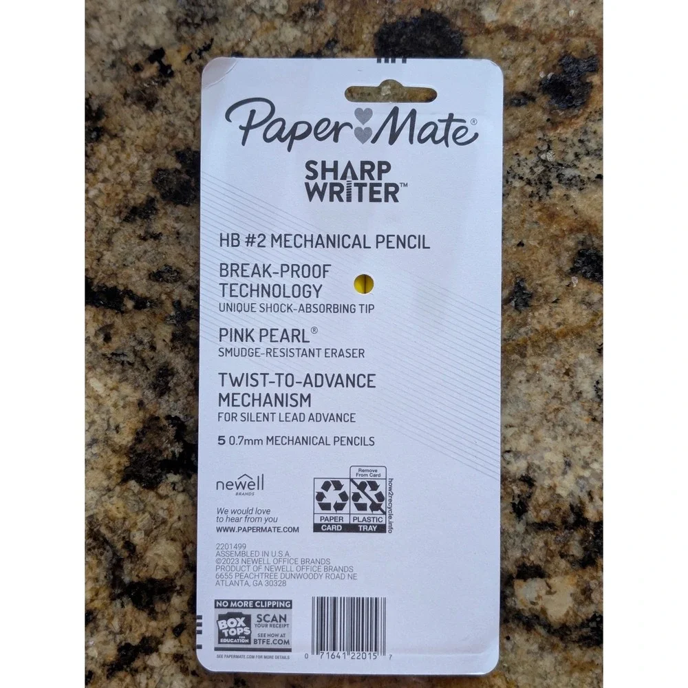 Paper Mate SharpWriter Mechanical Pencils 0.7mm HB 2 Yellow‎ 5 Count 2201499